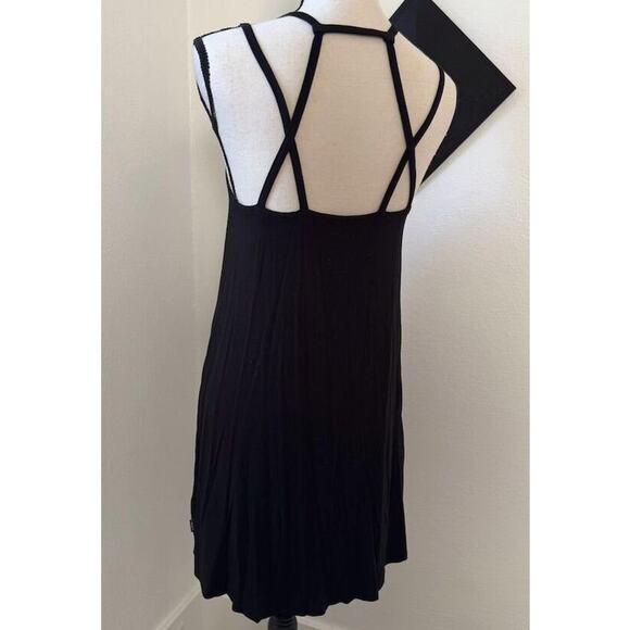 RVCA Womens Black Strappy Shift Dress Size S V-Neck Casual Short Mini - Picture 4 of 7